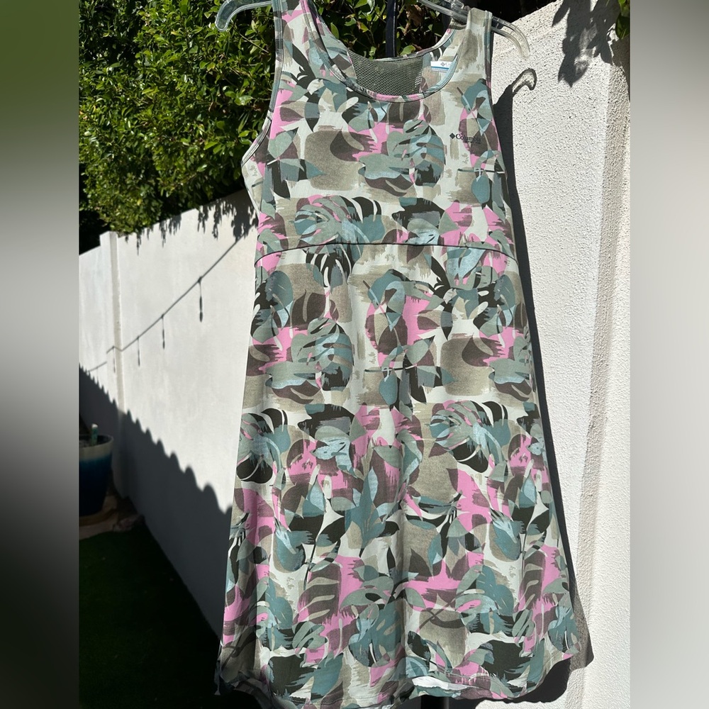 Columbia Tank Dress in Pink, Teal & Olive